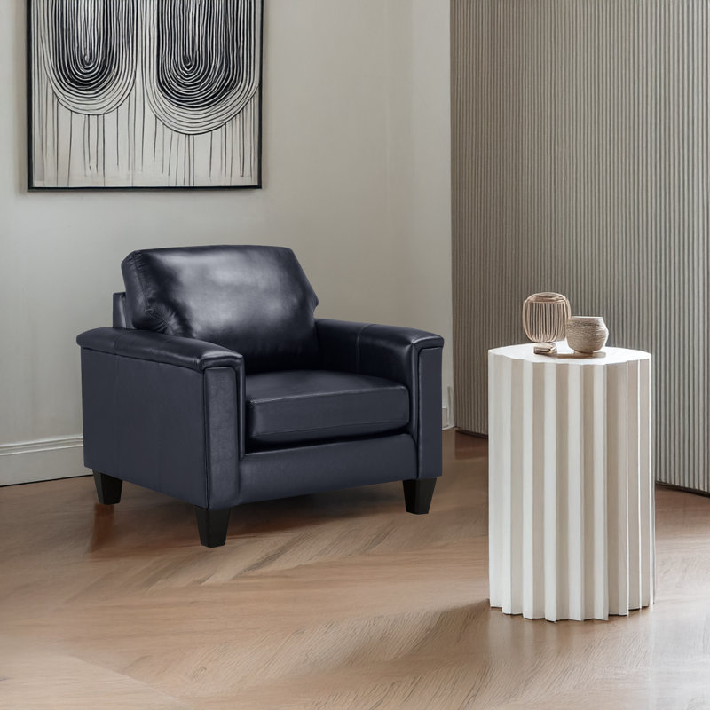 Ensemble de salon en cuir véritable Deboer, Cuir synthétique ardoise, 3 Pieces: Sofa, 2 Chair