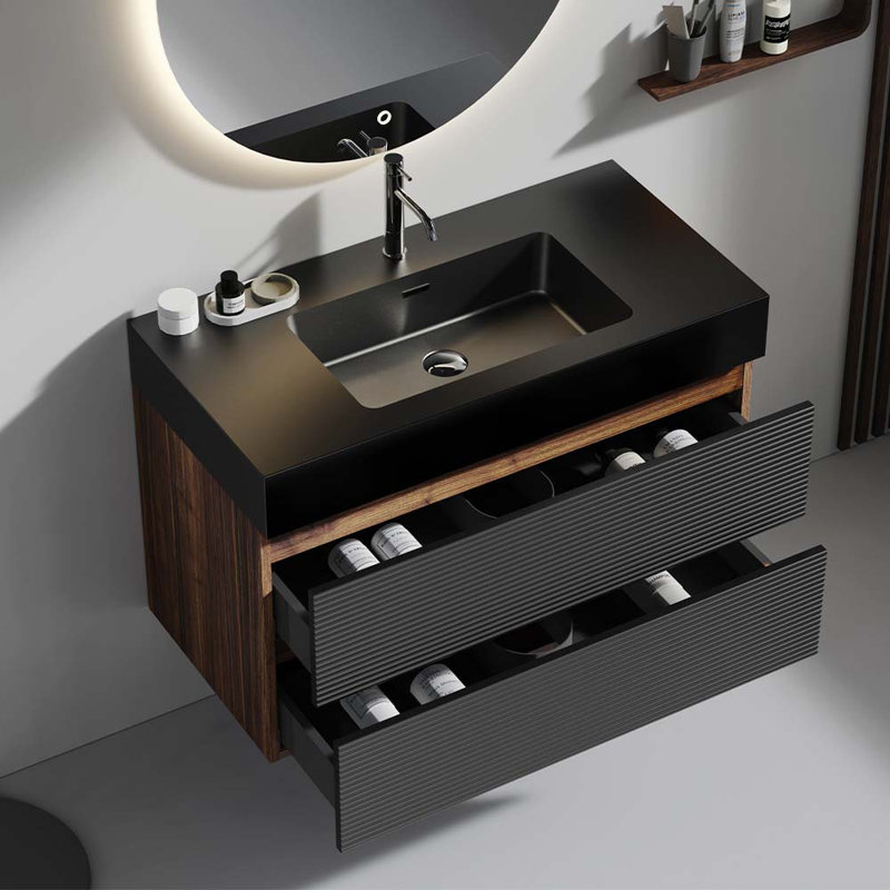 Modern Bathroom Vanity With Advanced Features And Stylish Design For Enhanced Functionality, Black