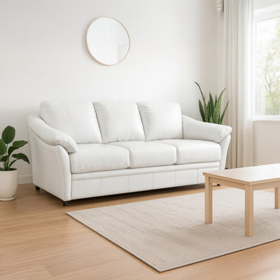 Ramdev 80" Genuine Leather Sleeper Sofa