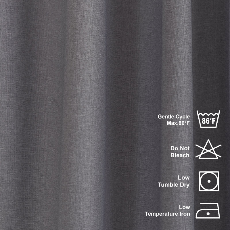 Room Darkening Single Curtain Panel, 130cm W x 265cm H, Light Grey