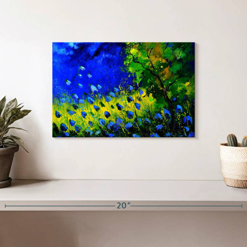 Fleurs bleues Alvord, H 8 po x l 12 po