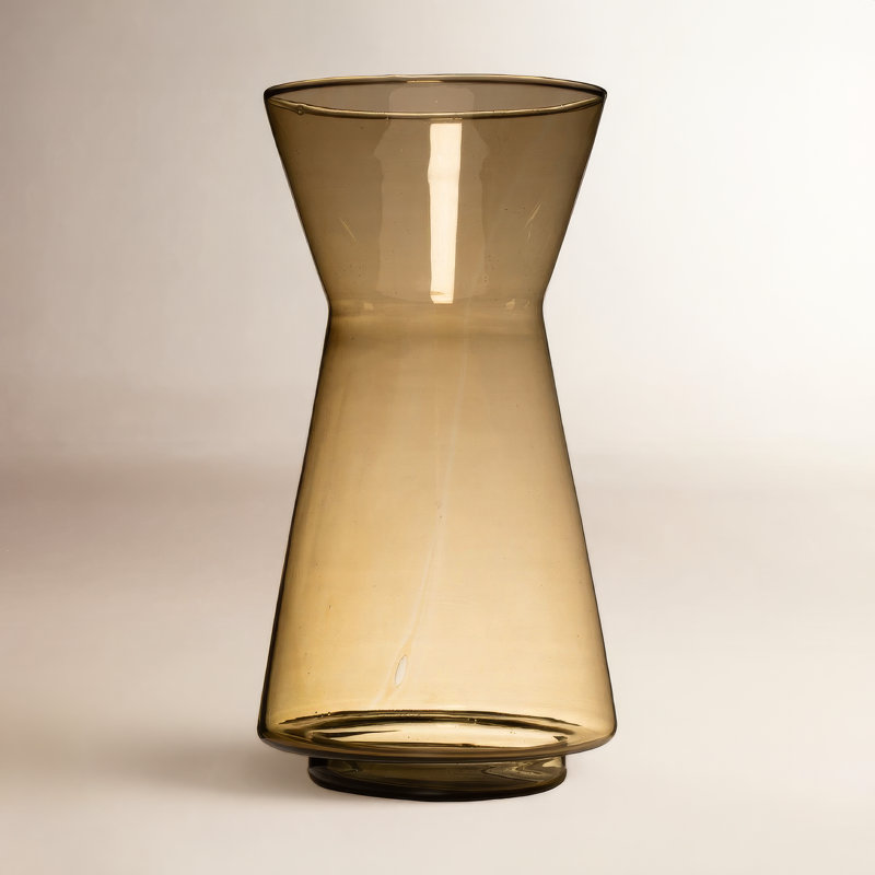 Rianne Mouthblown Recycled Glass Vase, 13.78" H x 7.48" W x 7.48" D, Clear