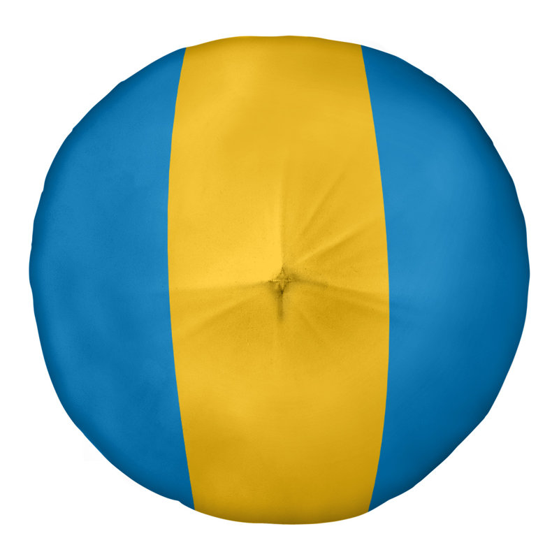 Striped Reversible Throw Pillow, 26"H x 26"W, Powder Blue/Gold