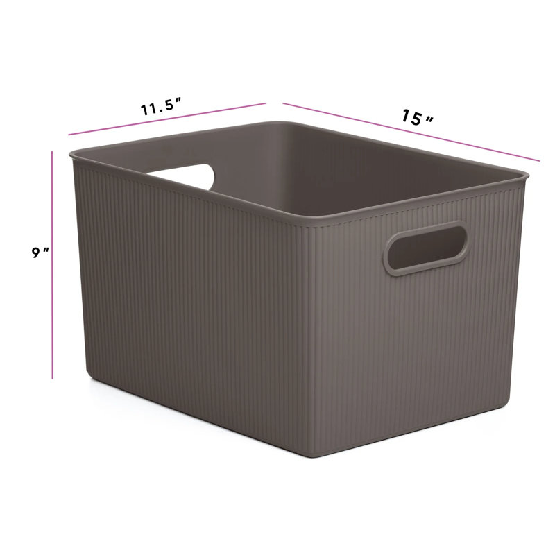 Storage Bin with Matching Lid, Brown