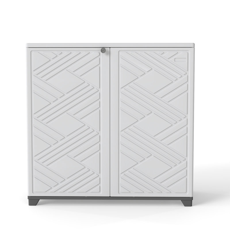  Armoire de rangement extérieure en forme de diamant 75 gallons Decksplore, Blanc