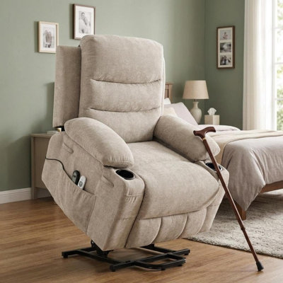 Fauteuil inclinable électrique surdimensionné avec massage et chaleur - siège large, soutien robuste, confort quotidien