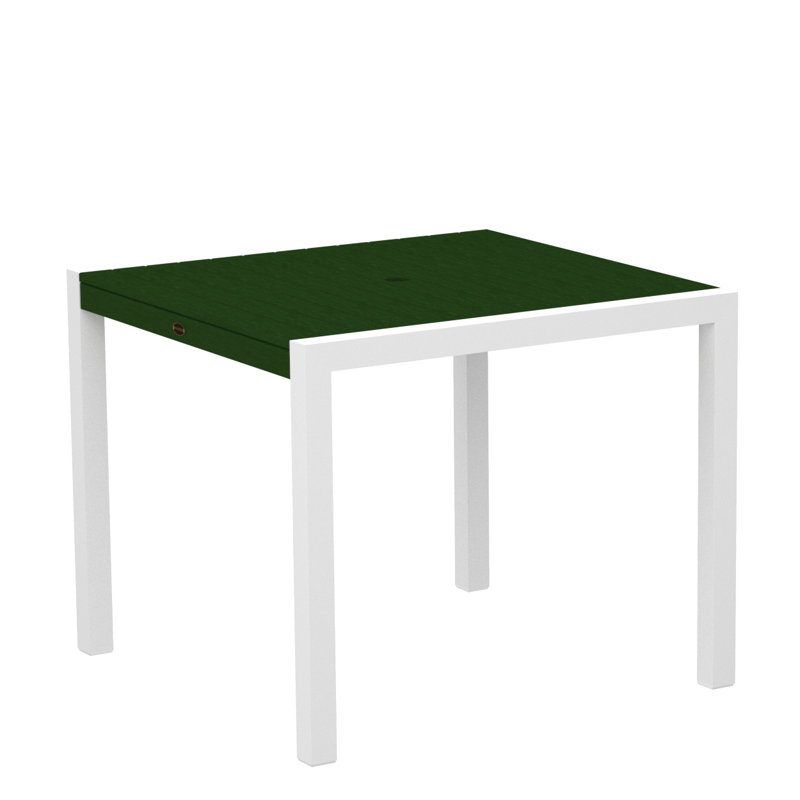Table de salle à manger POLYWOOD MOD, Blanc, Vert, L 35,18 po x P 35,18 po