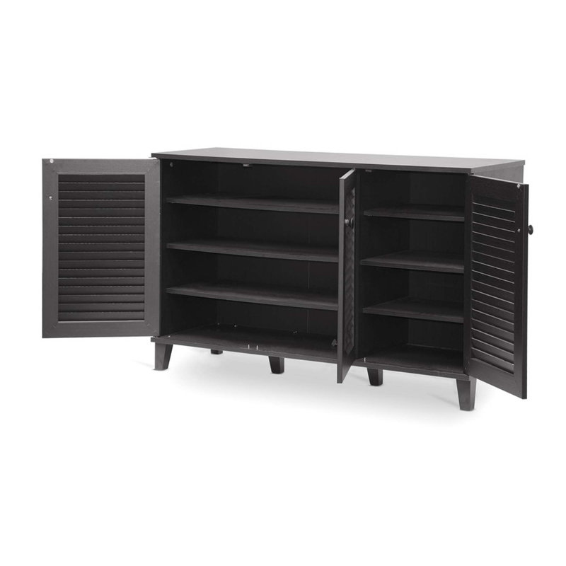 Shoe Storage Cabinet, Dark Brown