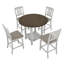 Table de salle à manger pliable à rallonge avec espace de rangement, table de salle à manger pour 4 personnes avec 4 chaises, convient aux petits restaurants et aux salons, peu encombrante, en bois massif