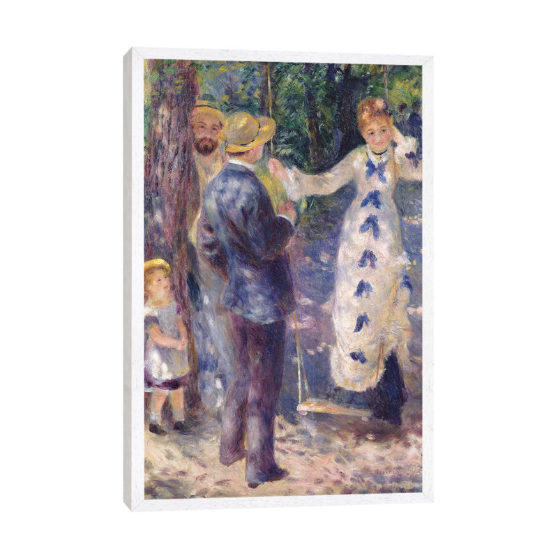 The Swing, 1876 by Pierre-Auguste Renoir - Painting on Canvas, White Framed, 66.04cm H x 45.72cm W x 3.81cm D