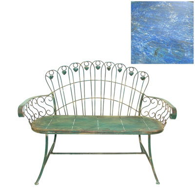 47.25" Long Embellished Metal Garden Bench in Antique "Toulouse 1275"