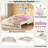 Extending Upholstered Daybed With Led Lights And Crown Headboard-1767416461