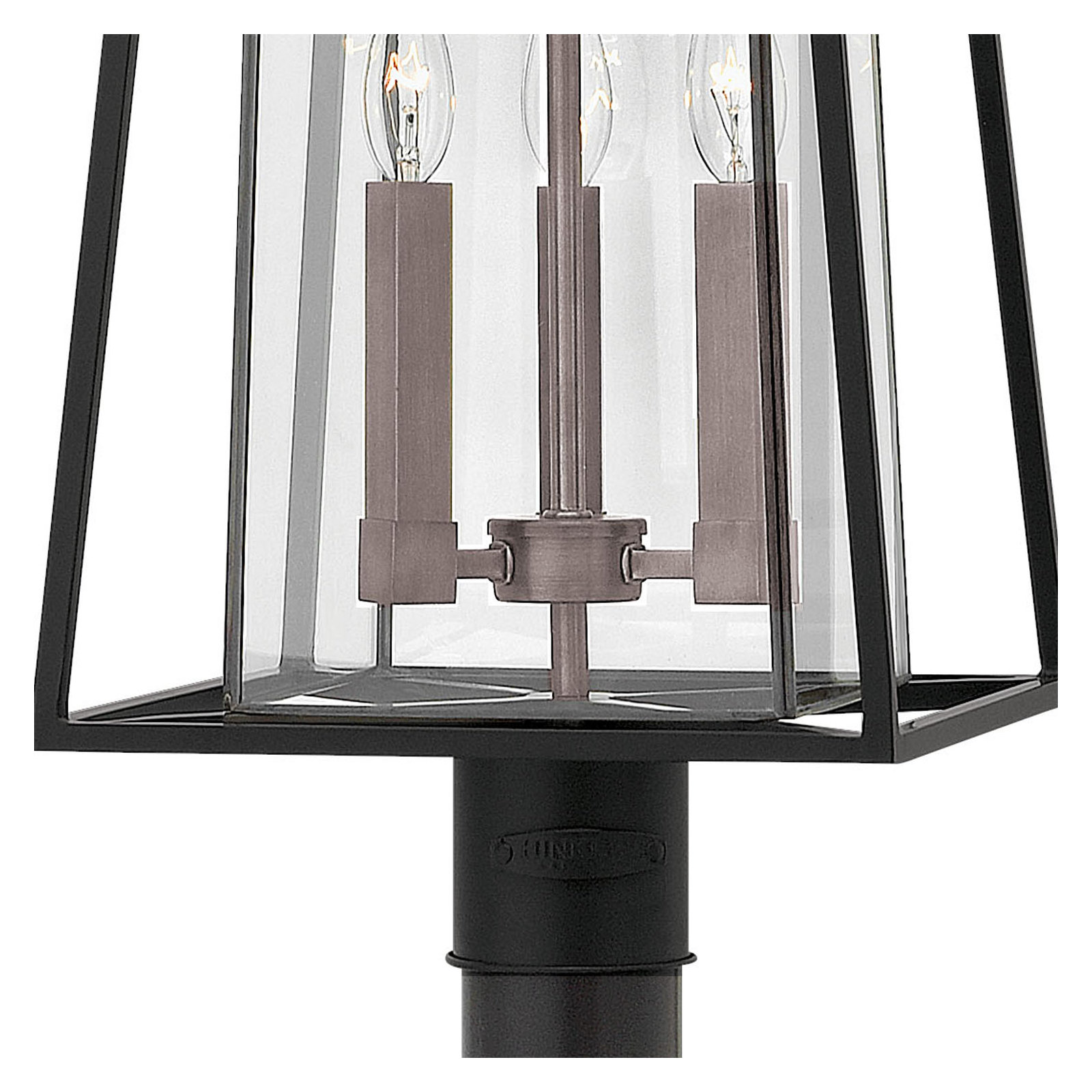 Metal Outdoor Lantern Head, Black/Bronze