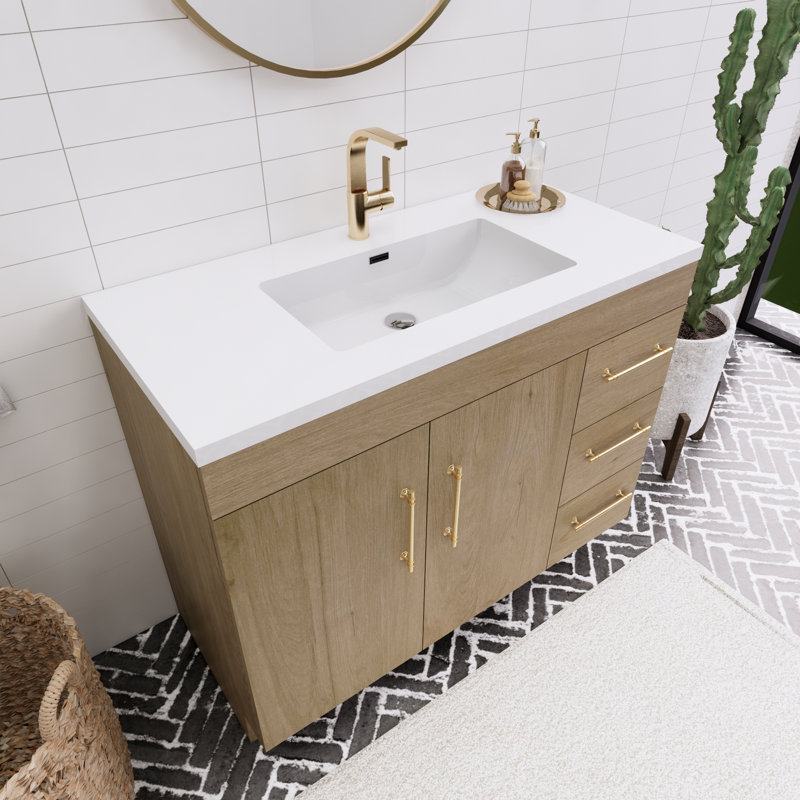 42'' Single Bathroom Vanity with Acrylic Top