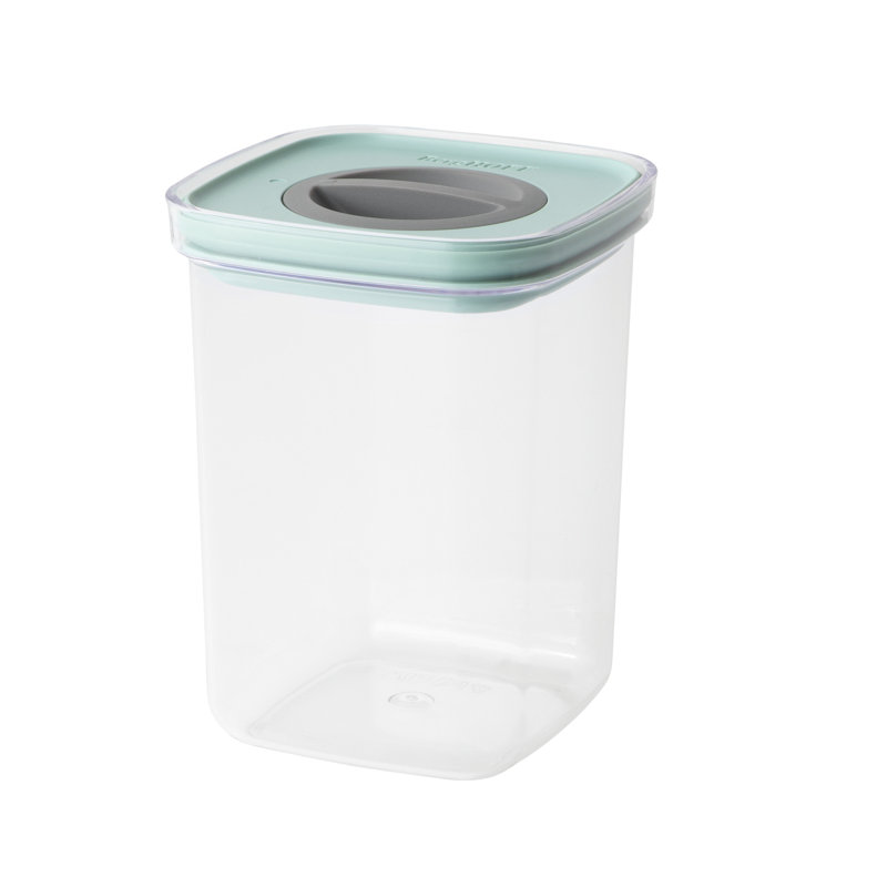 Clear Plastic 4-Piece Cube Food Storage Jar Set