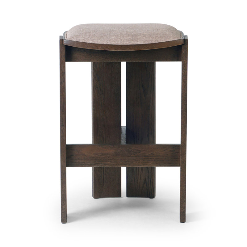 Hoven Backless Drifted Oak Bar Stool, Bar Stool (30.55" Seat Height)