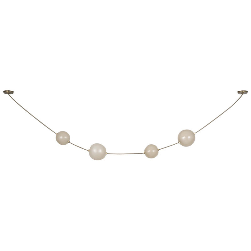 Anne-Marie Barton Dune Belted Light with Fizzy Nude Glass, Ash Suede/Mottled Brass