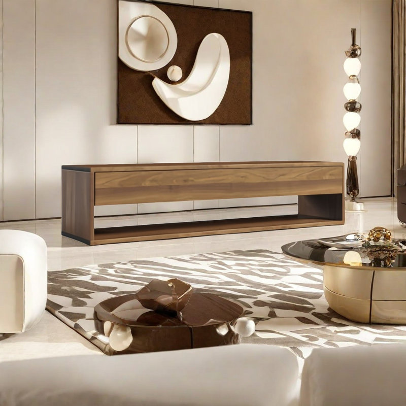 Banc de rangement en bois massif Naikia, Brun
