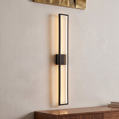 Kaniesha 1-Light 40" Black Modern LED Wall Sconces Triac Dimming