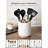 3 Compartment Utensil Holder, Extra Large Utensil Crock, Stable Ceramic Utensil Organizer, Cooking Tool Organizer Set For Kitchen Counter Farmhouse Decor (A-White(Vertical Stripe))