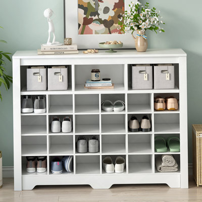 Armoire à chaussures moderne à 24 casiers avec base incurvée Design