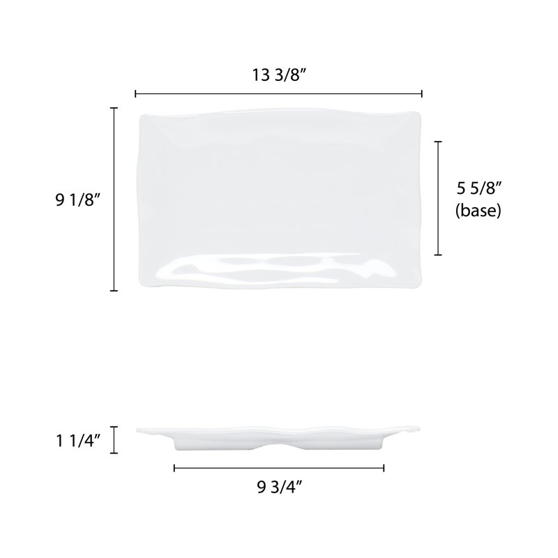 Thunder Group Inc. Melamine Platter, 0.5" H x 13.5" W x 9.17" D