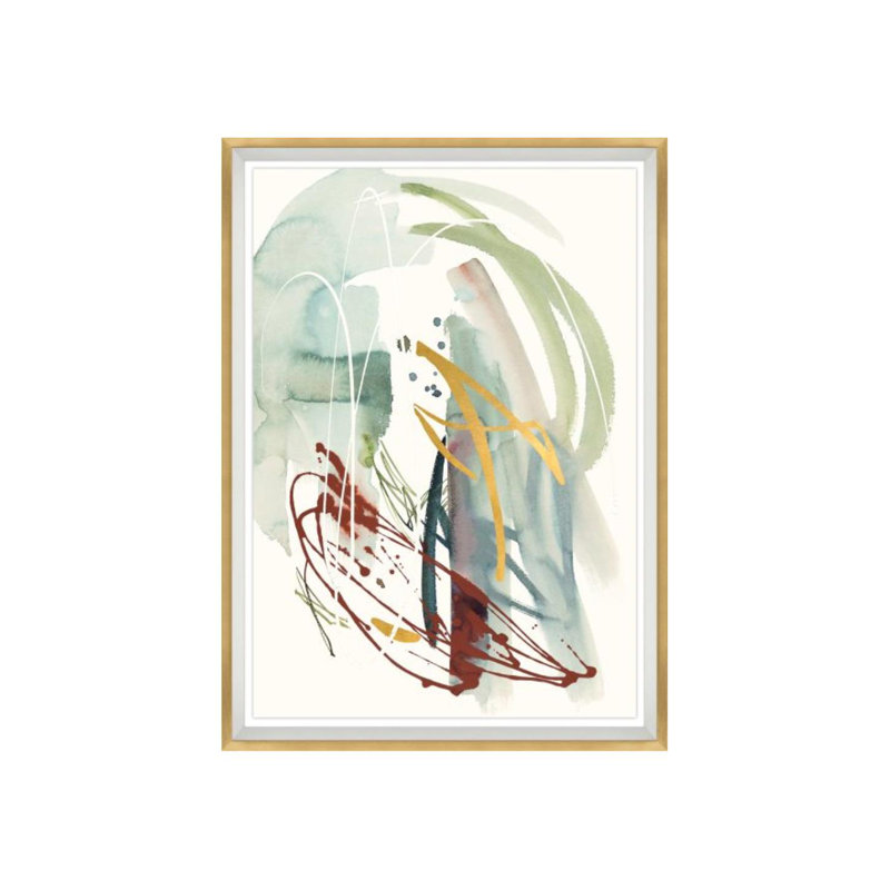 «Modern Abstract II» par Sara Brown - Peinture, Or doré, H 33 po x l 24 po
