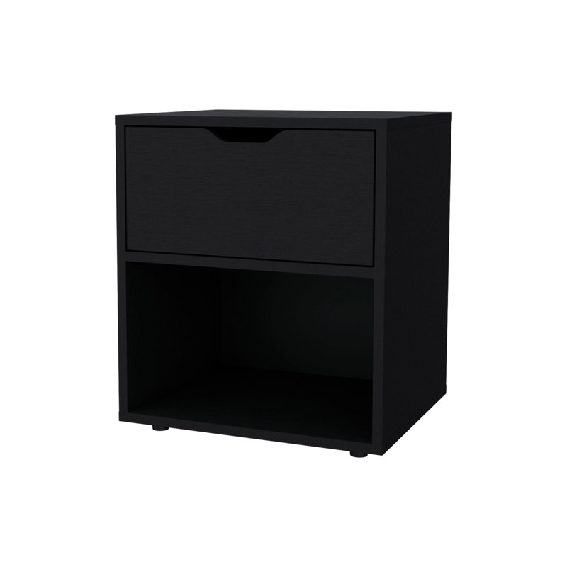 Table de chevet 20 tiroirs en bois noir 20 po