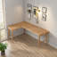 Bureau en bois massif en forme de L-197282310