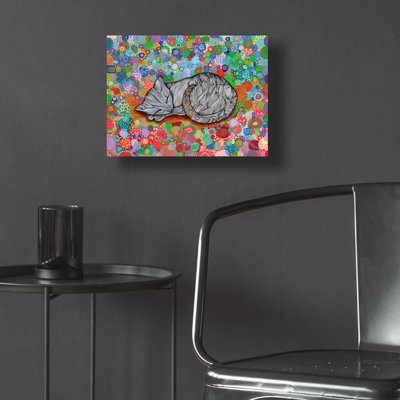 'Sleepy Cat by Noemi Ibarz, Acrylic Glass Wal Art