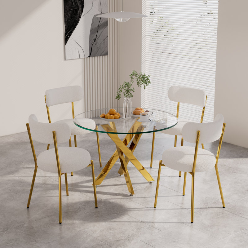 Ensemble de table de salle à manger 5 pièces pour 4 personnes, Blanc