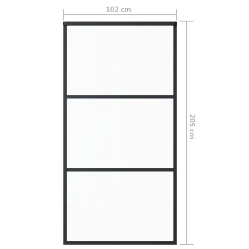 Mersie Glass Sliding Door, 205cm H x 102cm W x 2cm D