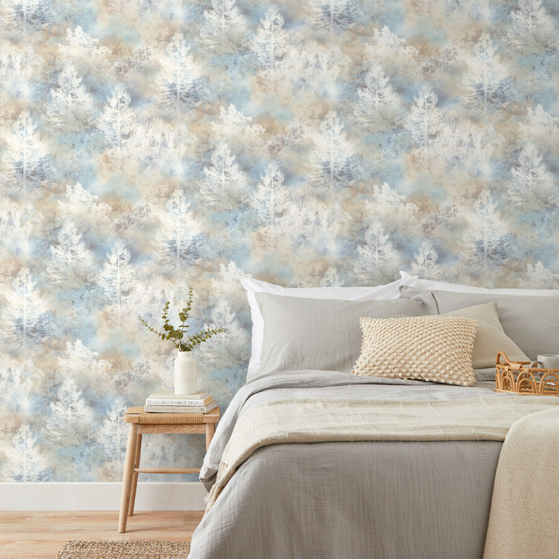 Papier peint arbre bleu william