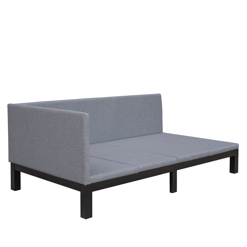 Structure de lit Latiyah, Simple, gris