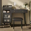 Ensemble de coiffeuse moderne avec tiroirs, armoire et port de charge, ensemble de coiffeuse avec tabouret pour petits espaces, noir