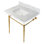 Kingston Brass Edwardian 30-Inch Carrara Marble Console Sink with Brass Legs (8-Inch, 3-Hole)