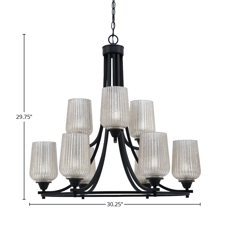 Lustre 9 lumières Paramount, Gris