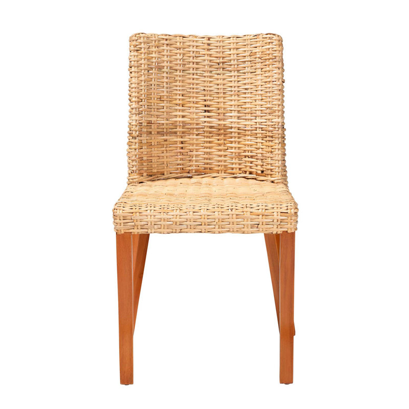 Chaise de salle à manger bohème Kubu Rattan, Honey, Honey, Miel