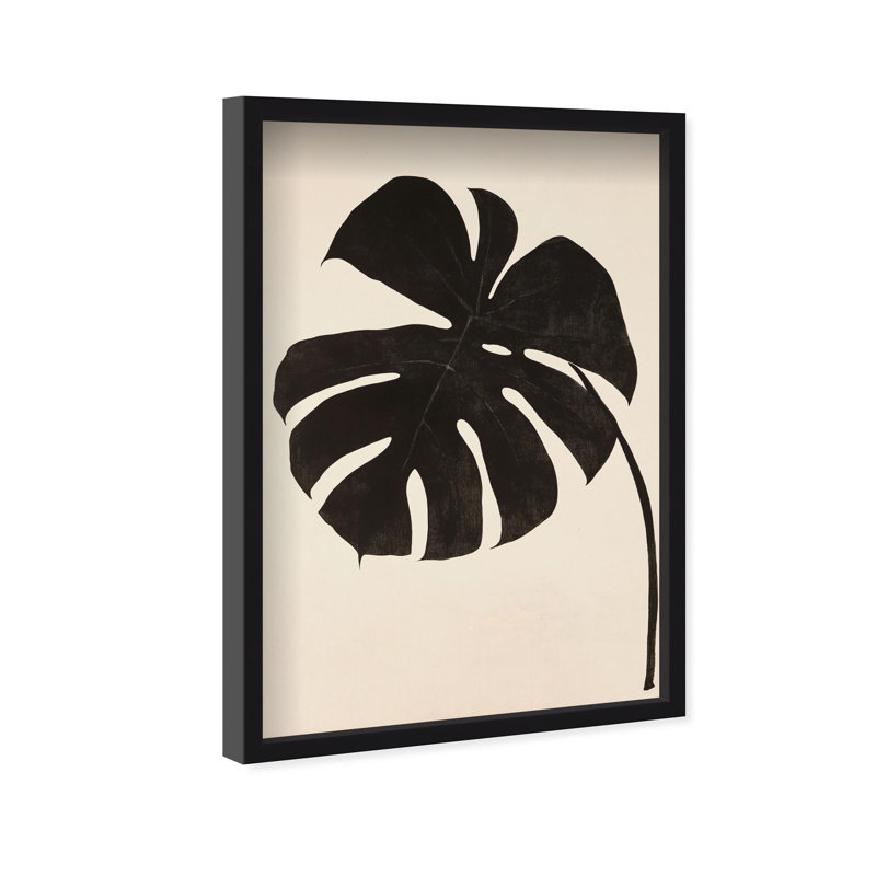 Oliver Gal Dark Leaf I Botanical - Luxury Shadowbox Framed Wall Art, 31.5" H x 21.5" W, Black