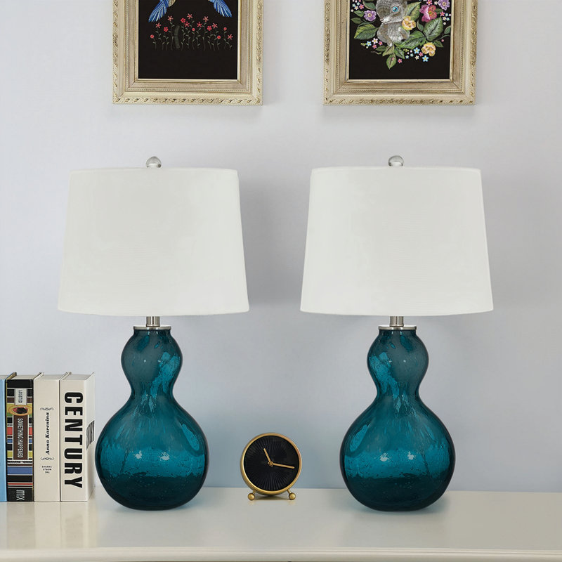 Ensemble de lampes de table bleues 25,5 po Alwine