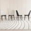 De 4 chaises de salle à manger de cuisine - Cuir d'unité centrale, conception ergonomique, solide assise en métal noir avec 4 coussins de dossier blancs, pieds-709323873