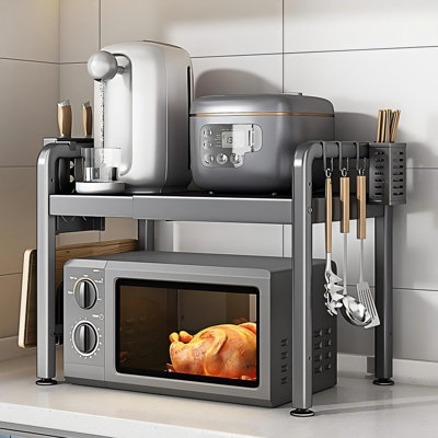 Kitchen Countertop Organizer Shlef，Extendable Microwave Oven Rack