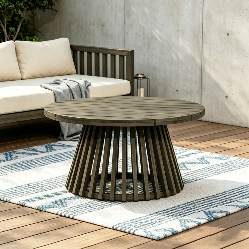 Wood Patio Coffee Table, Grey