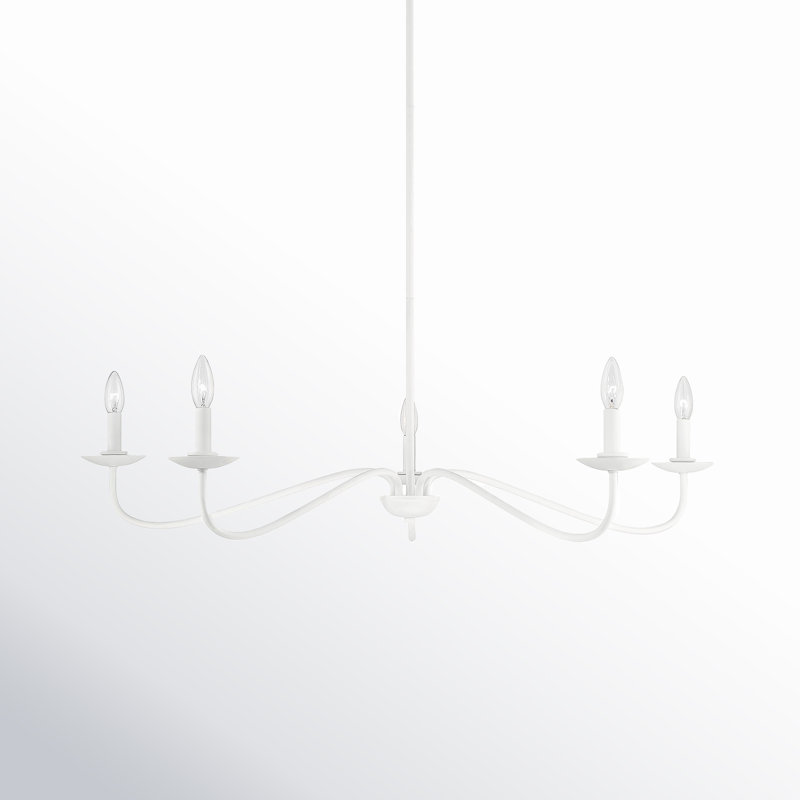 Abigeal 5 - Light Candle Style Classic Chandelier in Bisque White