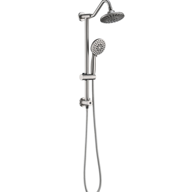 6 Inch Rain Shower Head And Handheld In Brushed Nickel, To Corrosion Discoloration 5 System Construction, Brushed Nickel