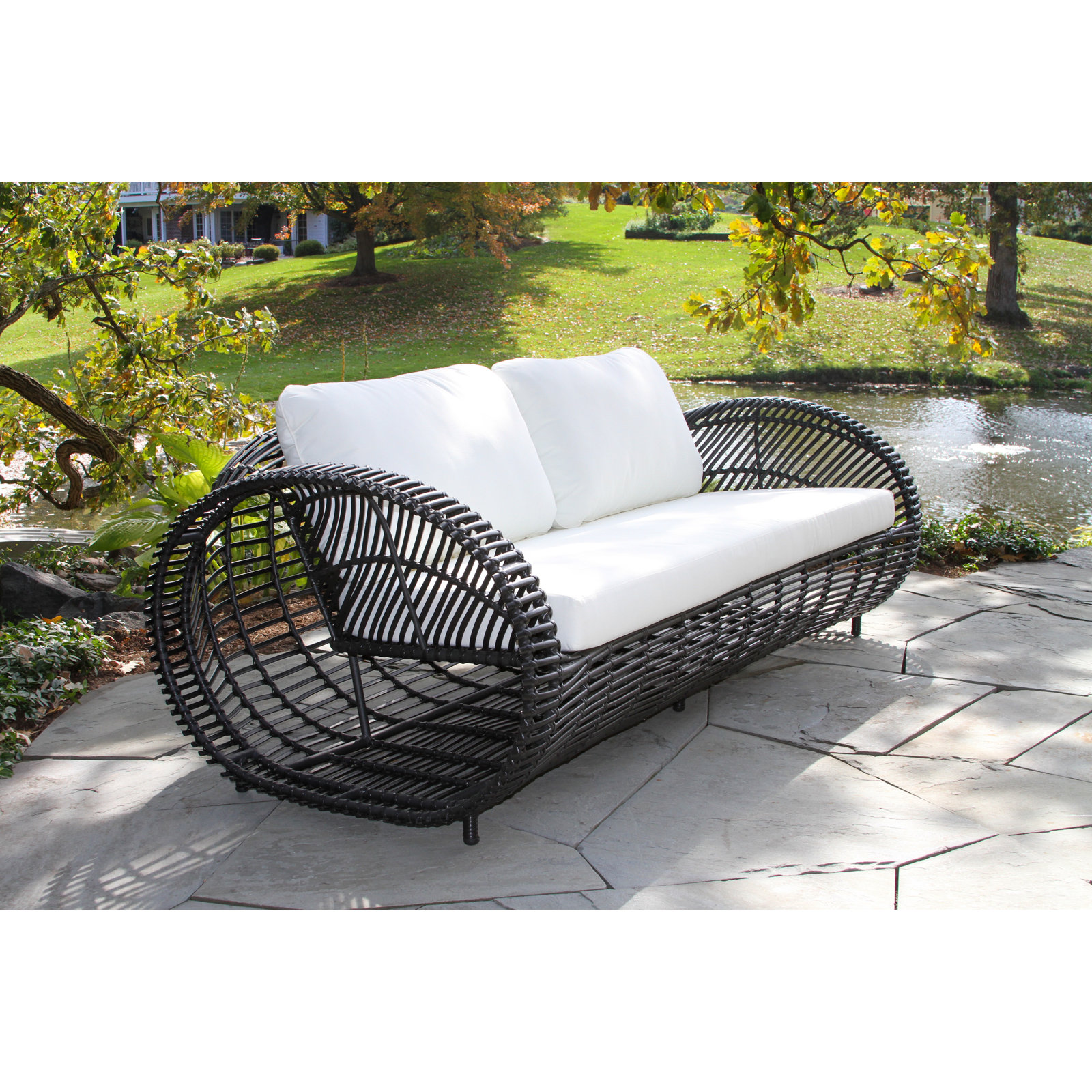 Dochi 80" Patio Sofa, Black