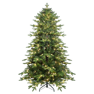 6.5FT Green PVC+PE Christmas Tree With 350 Warm White UL Lights – 2142 Tips