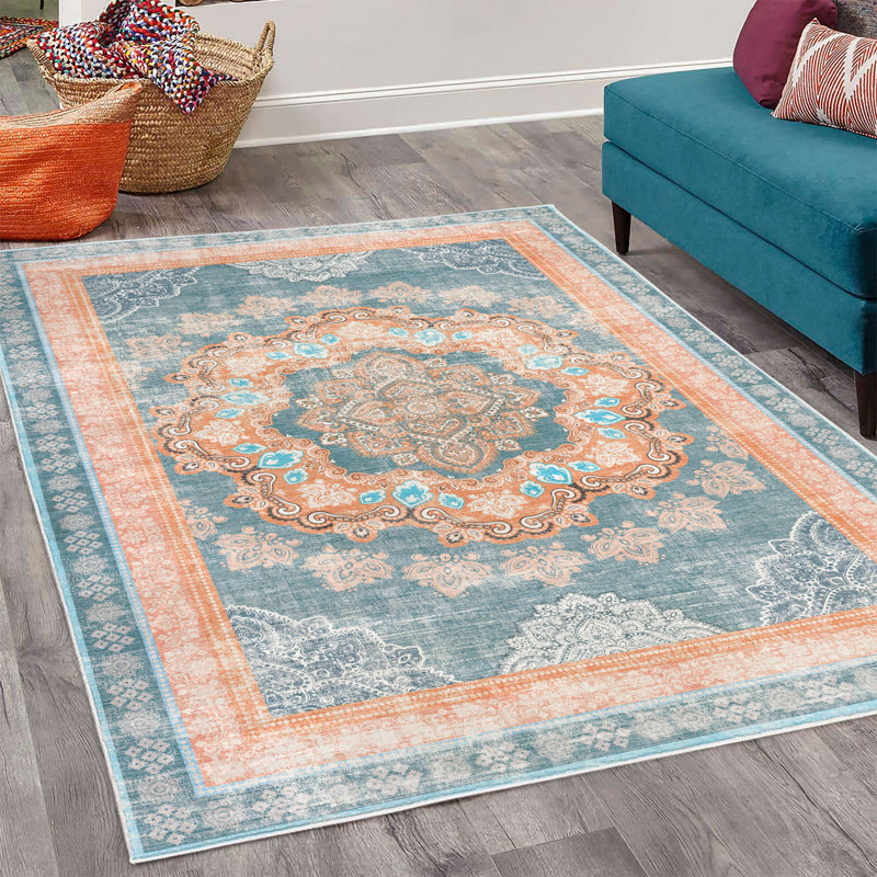 Tapis décoratif long en fibres de polyester haute densité Monelle, Rectangle 4 pi x 5 pi 5 po