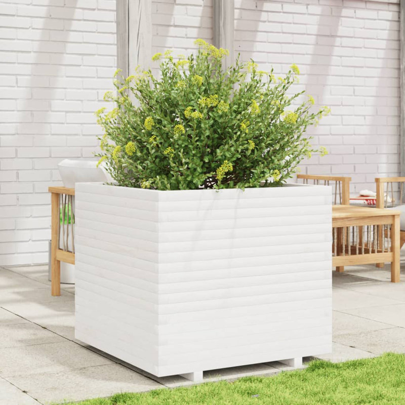 Wood Planter Box, 72cm H x 80cm W x 80cm D, White
