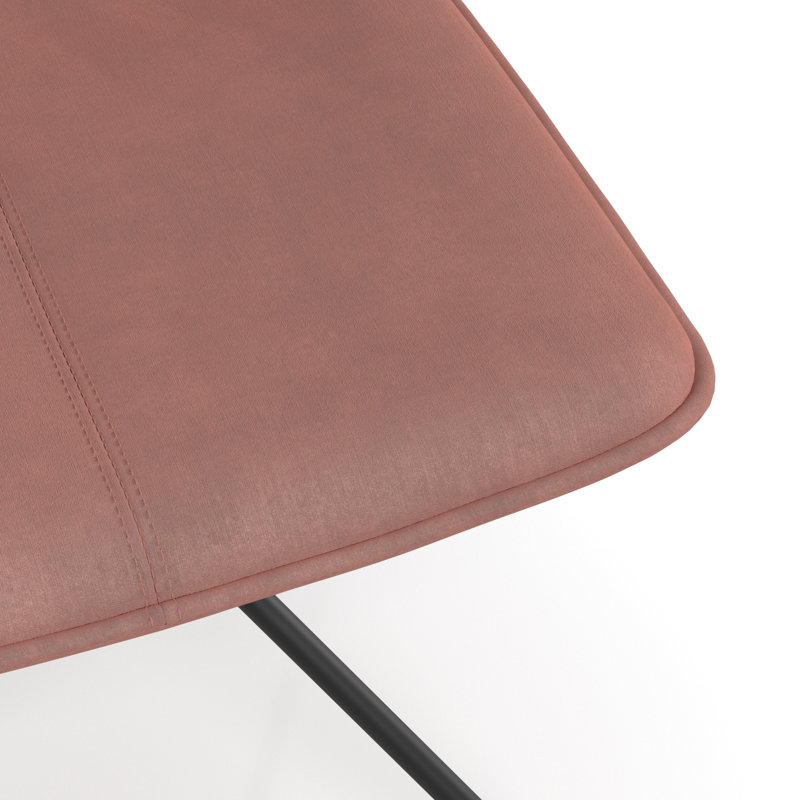 Velvet Upholstered Side Chair, Blush